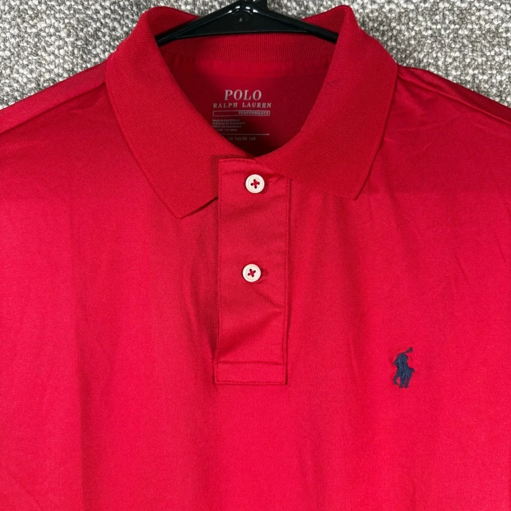 Polo Ralph Lauren Performance Polo Kids L 14-16 Red Short Sleeve Pony Logo Shirt